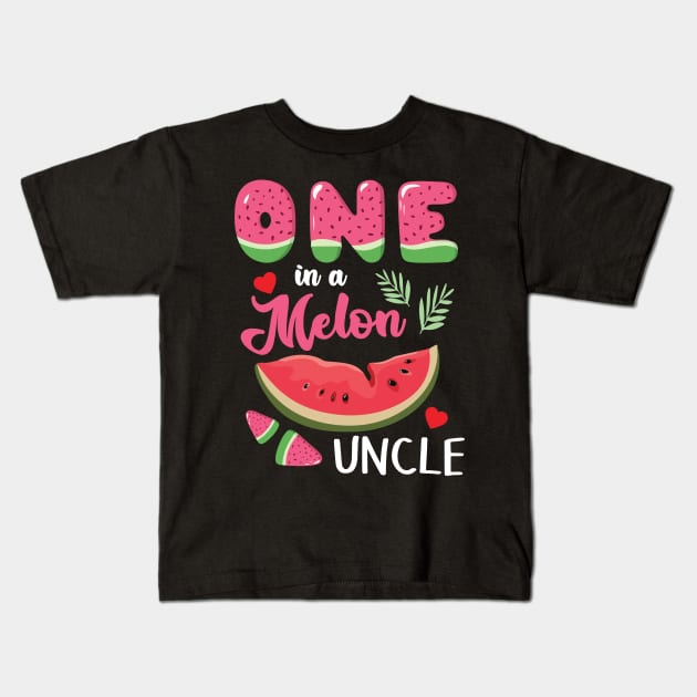Hearts Watermelon Cream One In A Melon Uncle Niece Nephew Kids T-Shirt by joandraelliot